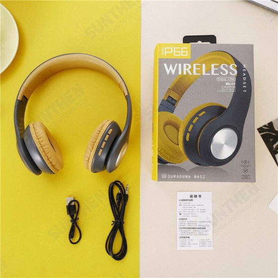 P66 bluetooth 5.0 Wireless 2.4GHZ Headphones Folding HiFi Deep Bass Support TF Card FM Radio Headsets P66 bluetooth 5.0 Wireless 2.4GHZ Headphones Folding HiFi Deep Bass Support TF Card FM Radio Headsets