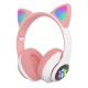 STN-28 Over-Ear Gaming bluetooth 5.0 Headset Glowing Cat Ear Headphones Foldable Wireless Earphone with Mic LED Lights for PC Phone