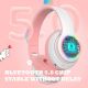 STN-28 Over-Ear Gaming bluetooth 5.0 Headset Glowing Cat Ear Headphones Foldable Wireless Earphone with Mic LED Lights for PC Phone