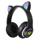 STN-28 Over-Ear Gaming bluetooth 5.0 Headset Glowing Cat Ear Headphones Foldable Wireless Earphone with Mic LED Lights for PC Phone