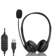 U11 USB Gaming Headphone Stereo Business Headphone USB Wired Control Headset with Mic for PC Computer