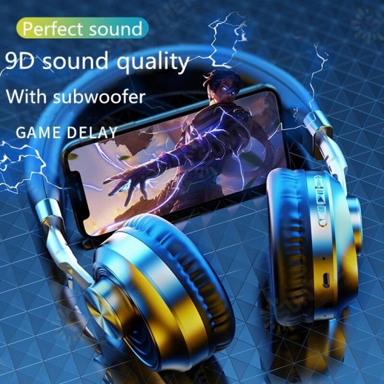 VJ083 Wireless bluetooth Headphones HIFI Noise Reduction TF Card Aux-In Headset Foldable Head-Mounted Sports Music Earphone with Mic