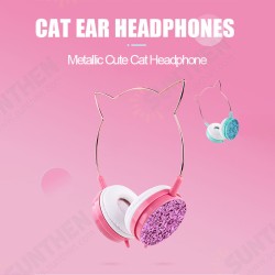 Wired Headphones Stereo Bass Noise Reduction 40MM Drivers Headset 3.5MM Metallic Cat Ear Kid Cute Music Earphone with Mic Wired Headphones Stereo Bass Noise Reduction 40MM Drivers Headset 3.5MM Metallic Cat Ear Kid Cute Music Earphone with Mic