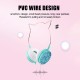 Wired Headphones Stereo Bass Noise Reduction 40MM Drivers Headset 3.5MM Metallic Cat Ear Kid Cute Music Earphone with Mic