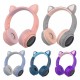 XY-203 Wireless bluetooth Headphones HIFI Stereo TF Card Aux-In Luminous Cute Cat Ear Head-Mounted Headset with Mic