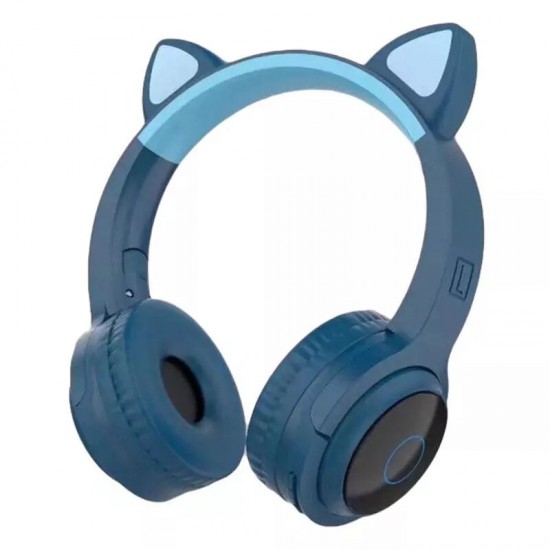 XY-203 Wireless bluetooth Headphones HIFI Stereo TF Card Aux-In Luminous Cute Cat Ear Head-Mounted Headset with Mic
