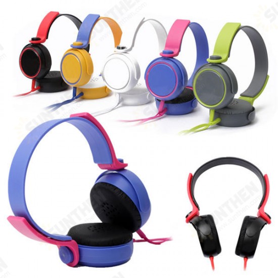 Colourful 3.5mm Stereo Headphone Over Ear Earphone Headset With Microphone