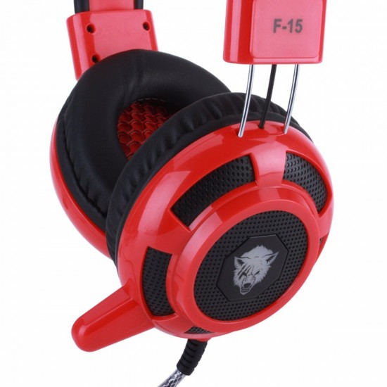 F15 Wired Gaming Headset Luminous Headset LED 50mm Hi-Fi Stereo 3.5mm Jack Headphone