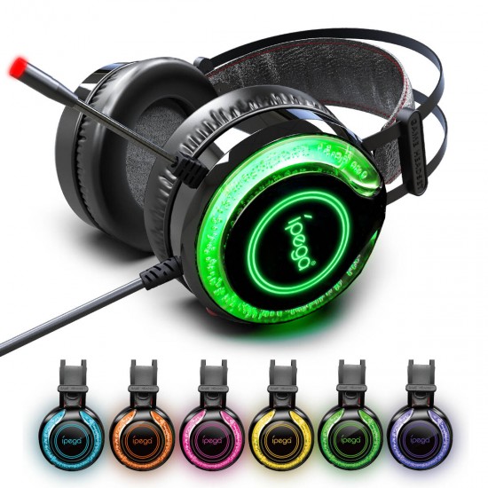 PG-R015 LED Light Suitable Stereo bass Gaming Headset Headphone with Mic for PS4 for XBoxs for One N-Switch PC Mobile Phone