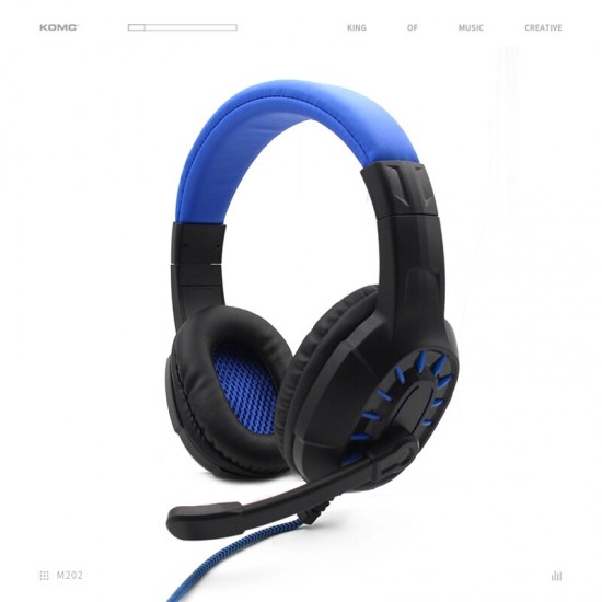 M202 Gaming Headset Stereo 40mm Dynamic Drivers Noise Reduction Earphone 3.5mm Wired Head-Mounded Gaming Headphones with Mic