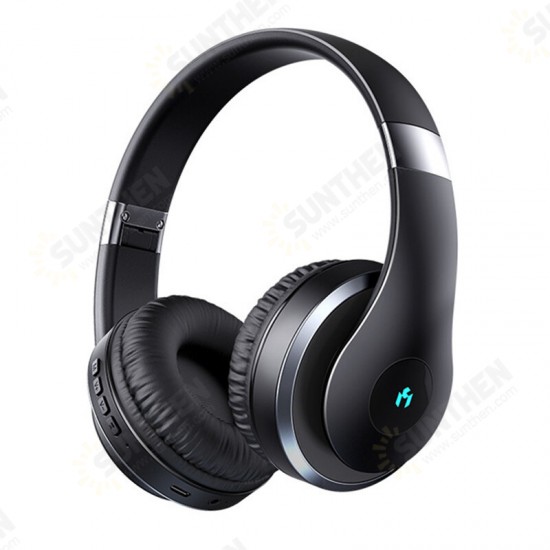 MC BH618 bluetooth 5.1 Wireless Headphones Over-Ear Foldable 3D Stereo Headphones 60 Hours Music Time Support TF Card AUX with Microphone