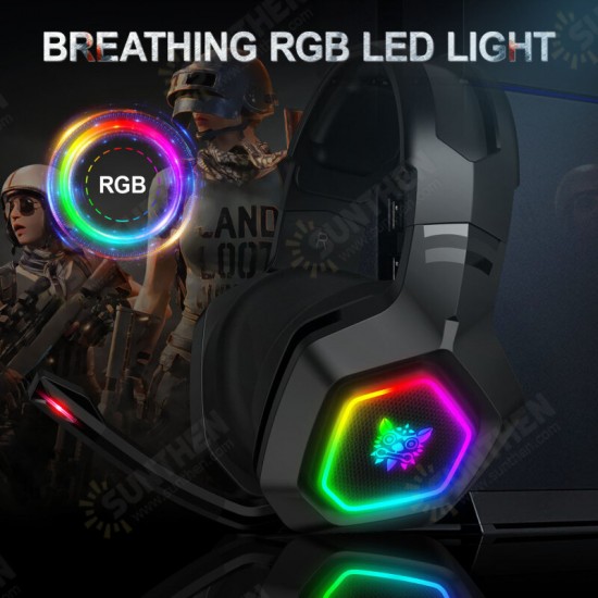 K10 Gaming Headphones 50mm Drivers Unit Noise Reduction RGB Light Wired Headset with Mic