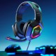 K10 Gaming Headphones 50mm Drivers Unit Noise Reduction RGB Light Wired Headset with Mic