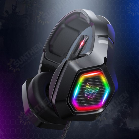 K10 Gaming Headphones 50mm Drivers Unit Noise Reduction RGB Light Wired Headset with Mic