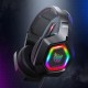 K10 Gaming Headphones 50mm Drivers Unit Noise Reduction RGB Light Wired Headset with Mic