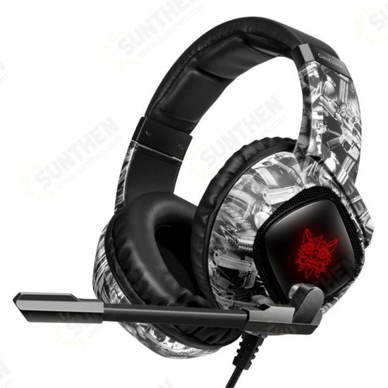 K19 Gaming Headset Stereo Headset USB 3.5mm Over-head Headphone Noise Canceling Comfortable LED Lights Earphones With Adjustable Mic