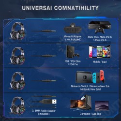 X8 Gaming Headset USB 3.5mm + Wired Bass Gaming Headphone Stereo Noise-canceling Earphone with RGB LED Lights Microphone for PS4 Computer PC Gamer X8 Gaming Headset USB 3.5mm + Wired Bass Gaming Headphone Stereo Noise-canceling Earphone with RGB LED Lights Microphone for PS4 Computer PC Gamer