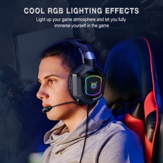 X8 Gaming Headset USB 3.5mm + Wired Bass Gaming Headphone Stereo Noise-canceling Earphone with RGB LED Lights Microphone for PS4 Computer PC Gamer