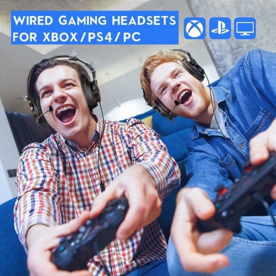 A71D Gaming Headsets Over-Ear 3D Stereo Wired Study Headphones With Detachable Microphone for PS4 PC