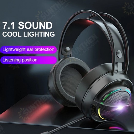 PSH-100 Gaming Headset 7.1 Surround Sound E-sports Wired Over Ear Stereo Headphones with Microphone For PS4 Computer Game PC Laptop