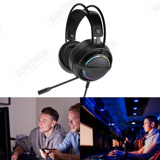 PSH-100 Gaming Headset 7.1 Surround Sound E-sports Wired Over Ear Stereo Headphones with Microphone For PS4 Computer Game PC Laptop