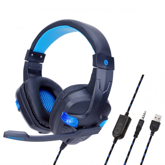 Portable Foldable 7.1 Surround Sound Gaming Headphone Noise Cancelling Earphone with LED Light for PC PS4 Xbox Gamer