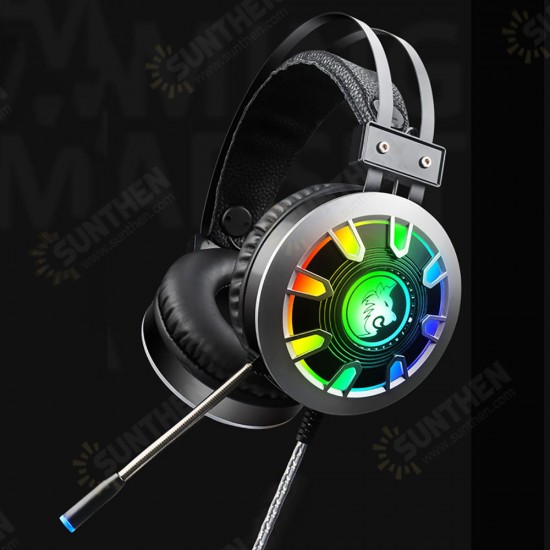 RGB Luminescent 3.5mm Audio Jack Wired Gaming Headphone Stereo Sound Headset With LED Microphone Audio Cable