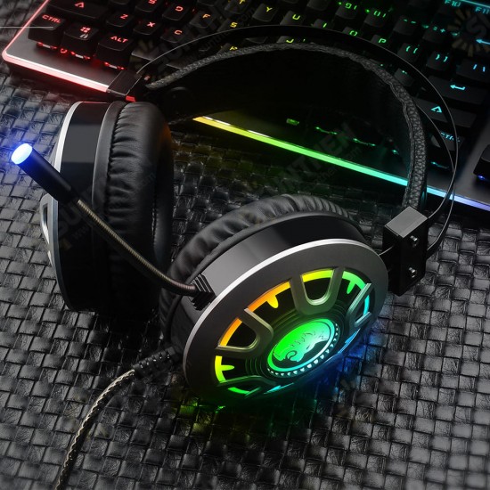 RGB Luminescent 3.5mm Audio Jack Wired Gaming Headphone Stereo Sound Headset With LED Microphone Audio Cable