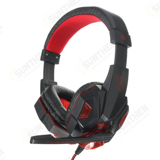 USB 3.5mm LED Surround Stereo Gaming Headset Headbrand Headphone With Mic