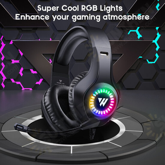 M3 Gaming Headset Stereo RGB Light 50mm Driver Stereo Adjustable Noise Canceling Headphone with Mic