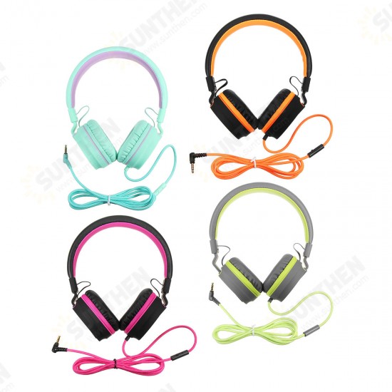 I35 Foldable Noise Cancelling Wired On-ear Headphone Headset with Mic for Samsung S8 Xiaomi