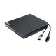 External 4K UHD HD 3D Blu-Ray Disc Player USB3.0 Type-C USB-C 2-In-1 6X BD-R BD-RE DL BDXL 100GB DVD-R M-Disc Burner Portable Optical Drive for Windows 10 For Mac OS Laptop & Desktop PC