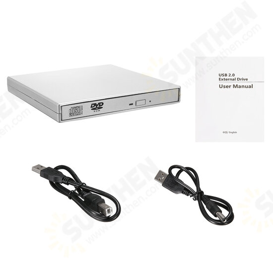 External DVD Optical Drive Combo USB 2.0 CD Burner CD/DVD-ROM CD-RW Player Slim Portable Reader Recorder For Laptop PC