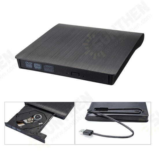 External USB 2.0 DVD RW CD Writer Slim Optical Drive Burner Reader Player For PC Laptop Business Office