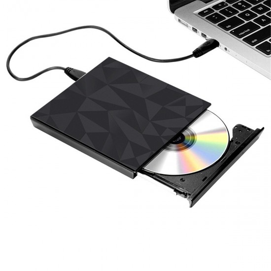 Portable USB3.0 Type-C Optical Drives Black Tray Type External DVD-RW Max.24X High-speed Data Transmission for Win XP Win 7 Win 8 Win 10 Mac