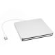 Portable USB 3.0 Silver External DVD-RW Max.24X High-speed Data Transmission for Win XP Win 7 Win 8 Win 10 for Mac