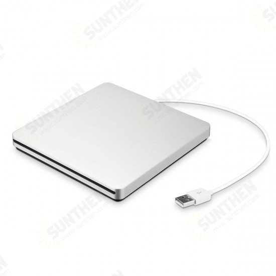 Portable USB 3.0 Silver External DVD-RW Max.24X High-speed Data Transmission for Win XP Win 7 Win 8 Win 10 for Mac