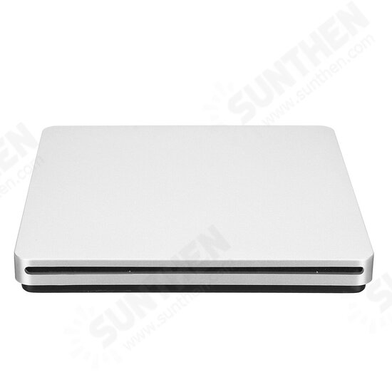 Portable USB 3.0 Silver External DVD-RW Max.24X High-speed Data Transmission for Win XP Win 7 Win 8 Win 10 for Mac