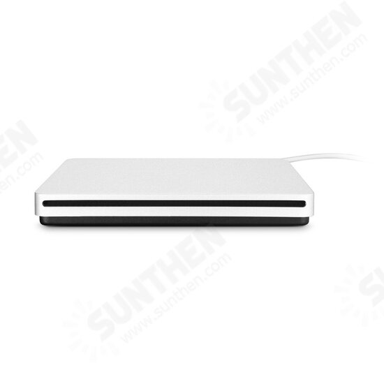 Portable USB 3.0 Silver External DVD-RW Max.24X High-speed Data Transmission for Win XP Win 7 Win 8 Win 10 for Mac