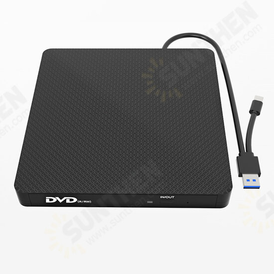 USB3.0 Type-C CD DVD External Optical Drive DVD-RW Player High Speed Data Transfer External Burner Writer Rewriter for Computer PC Laptop XD009