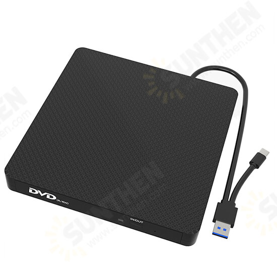 USB3.0 Type-C CD DVD External Optical Drive DVD-RW Player High Speed Data Transfer External Burner Writer Rewriter for Computer PC Laptop XD009