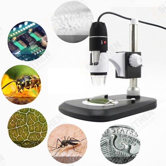 1600X 8 LED Zoom USB Digital Microscope Magnifier Microscope Camera +Video Stand