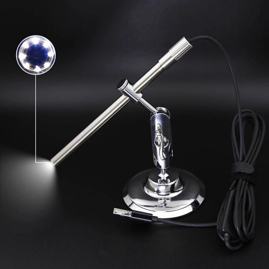 3 In 1 Digital Microscope 1080P USB Borescope Camera IP67 1.0MP 200X Magnification 8 Leds Stand Magnifier Windows Android