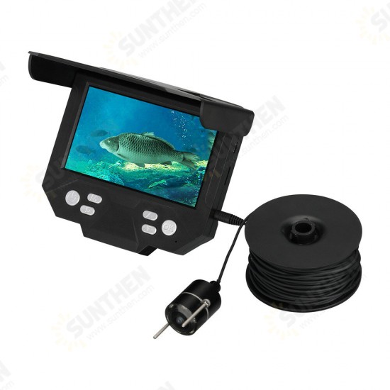 30M Visual Underwater Camera Borescope 4.3-inch Display 1024x760 1080P Submarine Video Recorder Support Multi-language Switch