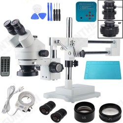 3.5X-90X Double Boom Stand Zoom Simul Focal Trinocular Stereo Microscope+48MP 2K HDMI USB Industrial Camera For Phone PCB Repair 3.5X-90X Double Boom Stand Zoom Simul Focal Trinocular Stereo Microscope+48MP 2K HDMI USB Industrial Camera For Phone PCB Repair
