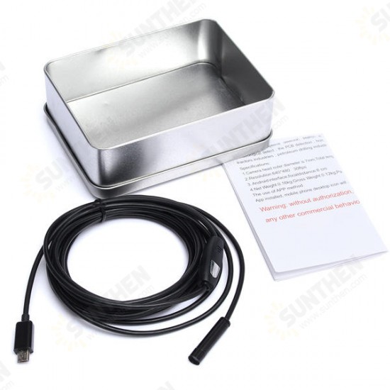 6 LED 7mm Lens Android Borescope Waterproof Inspection Tube Camera