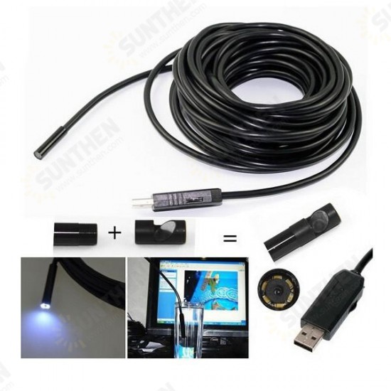 6 LED 7mm Lens IP67 USB Android Borescope Waterproof Tube Snake Camera for Android Phone and PC