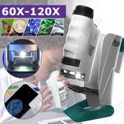 60X-120X Handheld Microscope Magnifier Camera with LEDs and Stand for Kids 60X-120X Handheld Microscope Magnifier Camera with LEDs and Stand for Kids