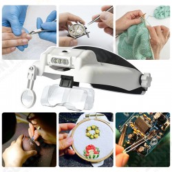 82000M Headband Magnifier Multi-functional Loupe Led Head Mounted Magnifying Glass With 5 Replaceable Lenses Watchmaker Repair Tool 82000M Headband Magnifier Multi-functional Loupe Led Head Mounted Magnifying Glass With 5 Replaceable Lenses Watchmaker Repair Tool