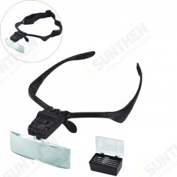 9892B 1.0/1.5/2.0/2.5/3.5X Headband Magnifier Magnifying Glass Eye Repair Loupe 2 LED Light with 5Pcs Glasses 9892B 1.0/1.5/2.0/2.5/3.5X Headband Magnifier Magnifying Glass Eye Repair Loupe 2 LED Light with 5Pcs Glasses